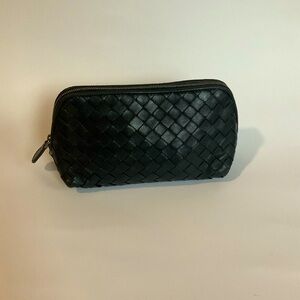 Bottega Veneta Nero Intrecciato Nappa Toiletry Bag Black Cosmetic Makeup